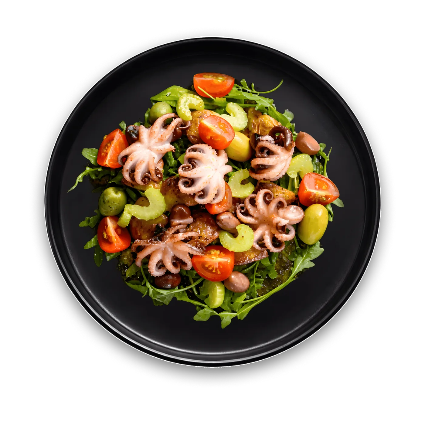 A plate of home-cooked octopus salad